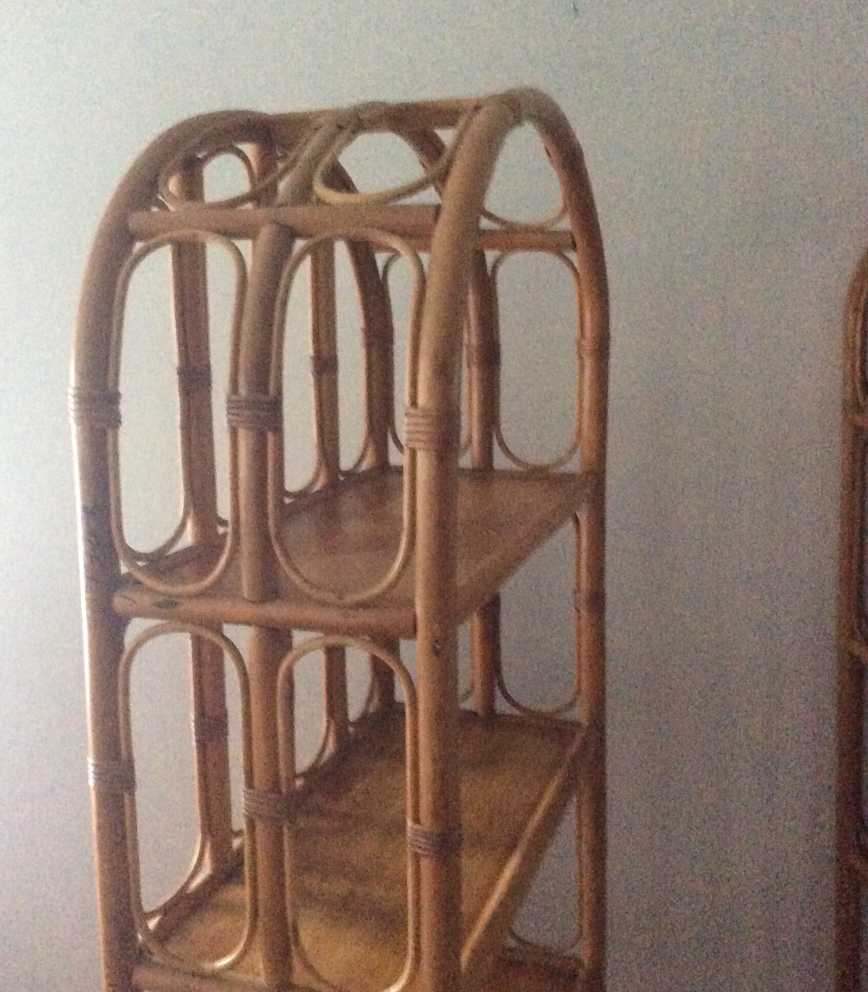 Lot 2 vintage bamboo shelves