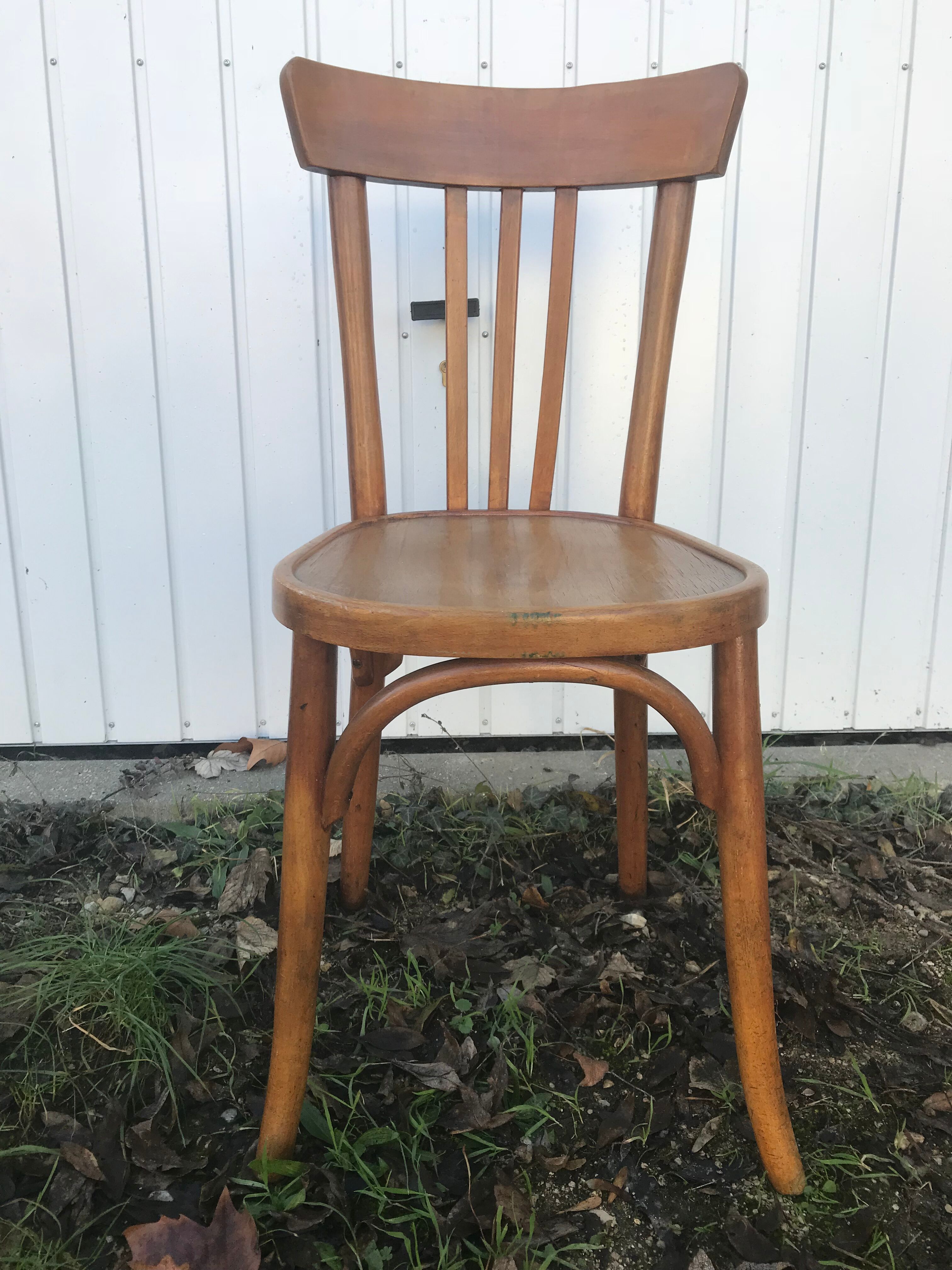 Pair of chairs bistro old vintage wood