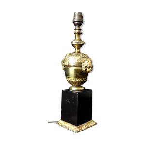 Ancienne lampe en bronze et marbre