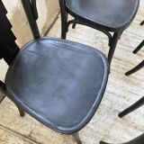 Set of 7 black bistro chairs