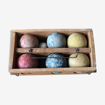 Old wooden ball game in its box