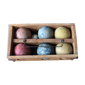 Old wooden ball game in its box