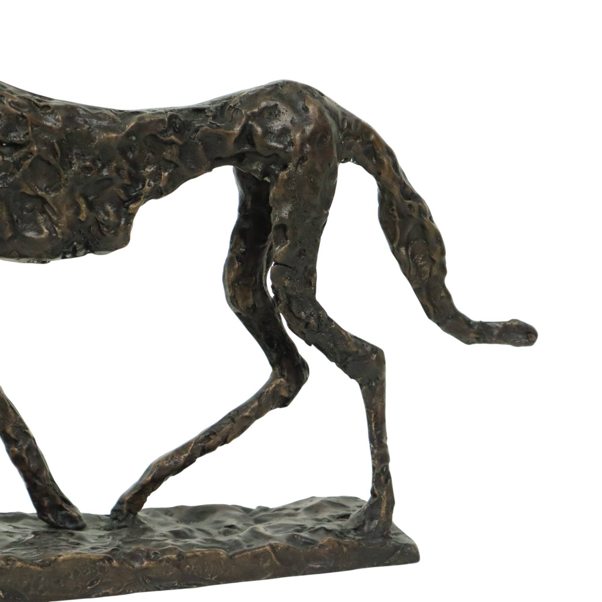 Statue en bronze d'après Alberto Giacometti Sculpture de chien 44 cm