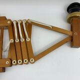 Extendable accordion wall lamp Scandinavian style in wood