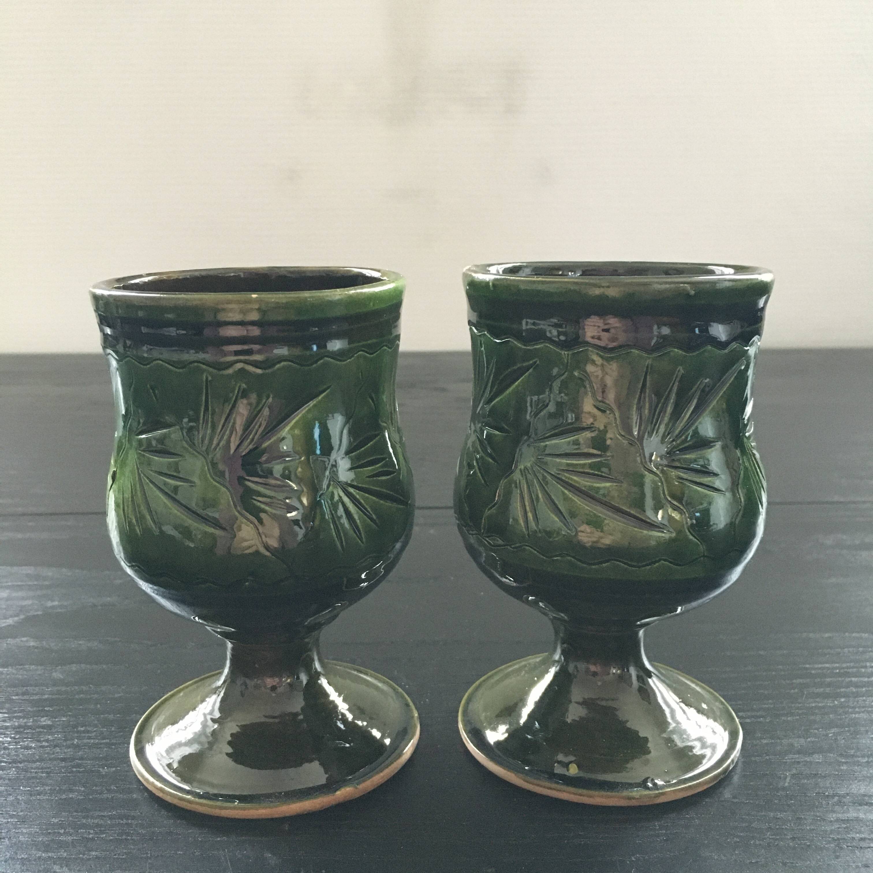 Set of 2 ceramic glasses