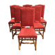 Vintage Louis XIII style chairs sheep bones in beech and velvet.
