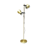 Lampadaire doré 2 spots de 1960