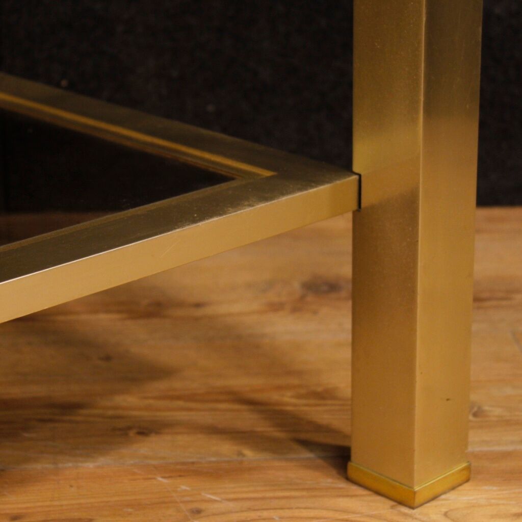 French design coffee table in glass and metal