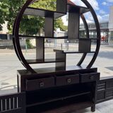 Round galay shelf on bahut sideboard