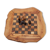 Échiquier en bois d'olivier avec tiroirs