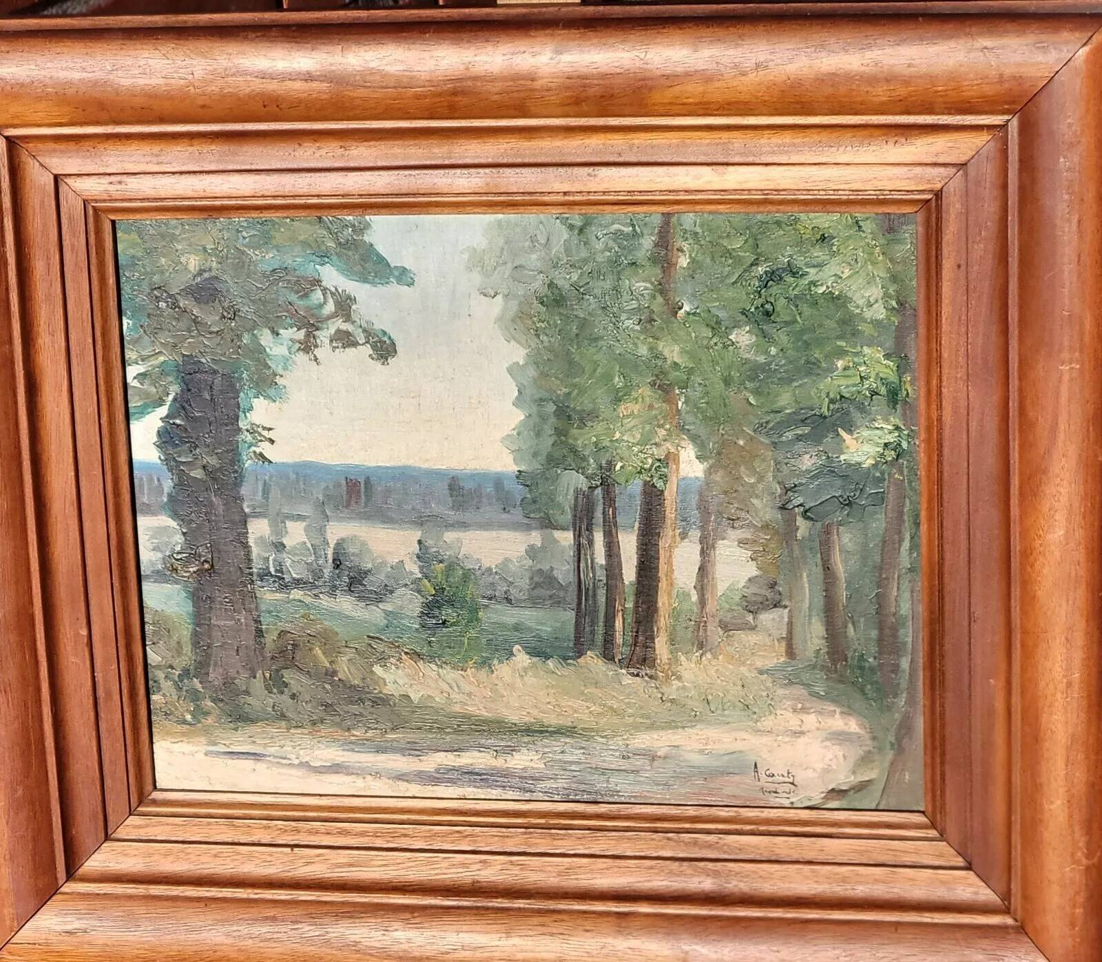 Large Green Landscape Oil Painting