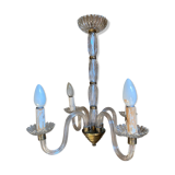 Glass and brass chandelier