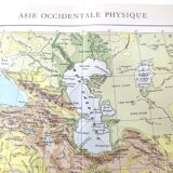 Vintage Western Asia map 43x43cm from 1950