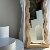 Zigzag rattan foot mirror H:182cm