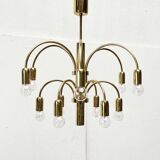 German vintage brass chandelier by Star Leuchten, 1970s.