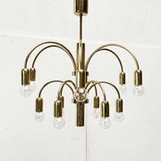 German vintage brass chandelier by Star Leuchten, 1970s.