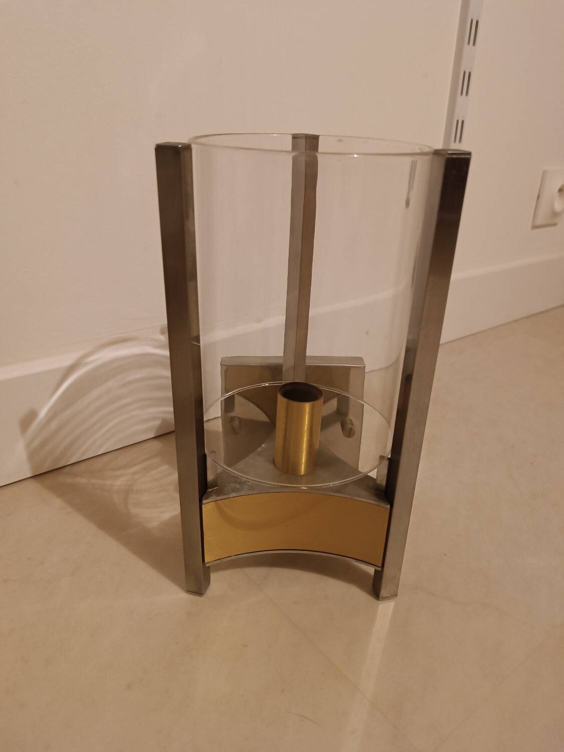 Applique en laiton et verre de Gaetano Scolari 1960