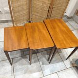 Vintage Scandinavian nesting coffee table in solid teak