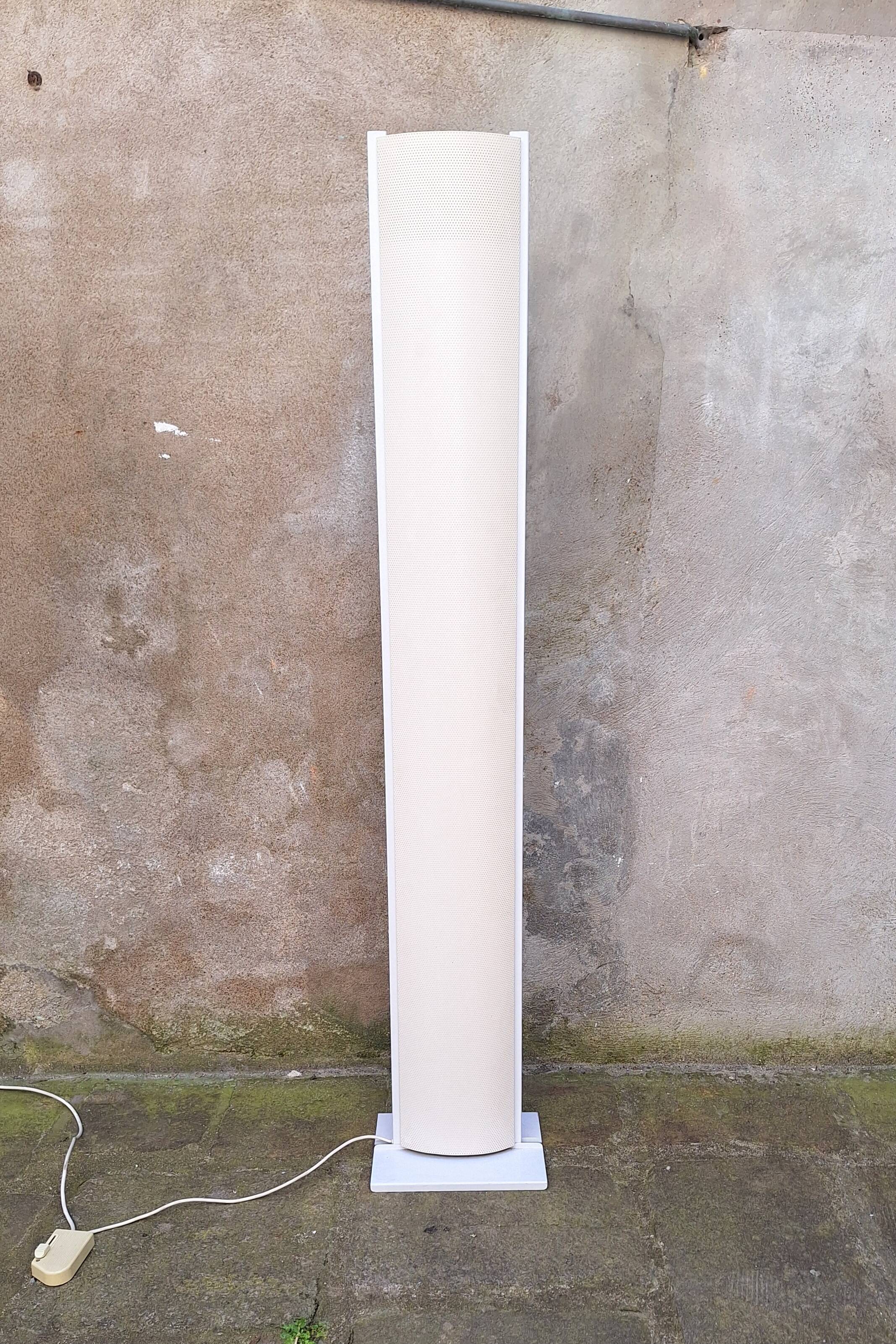 Perforated metal halogen floor lamp 1980s Relco