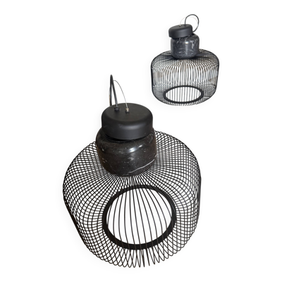 Paire de suspensions design  inedit noir