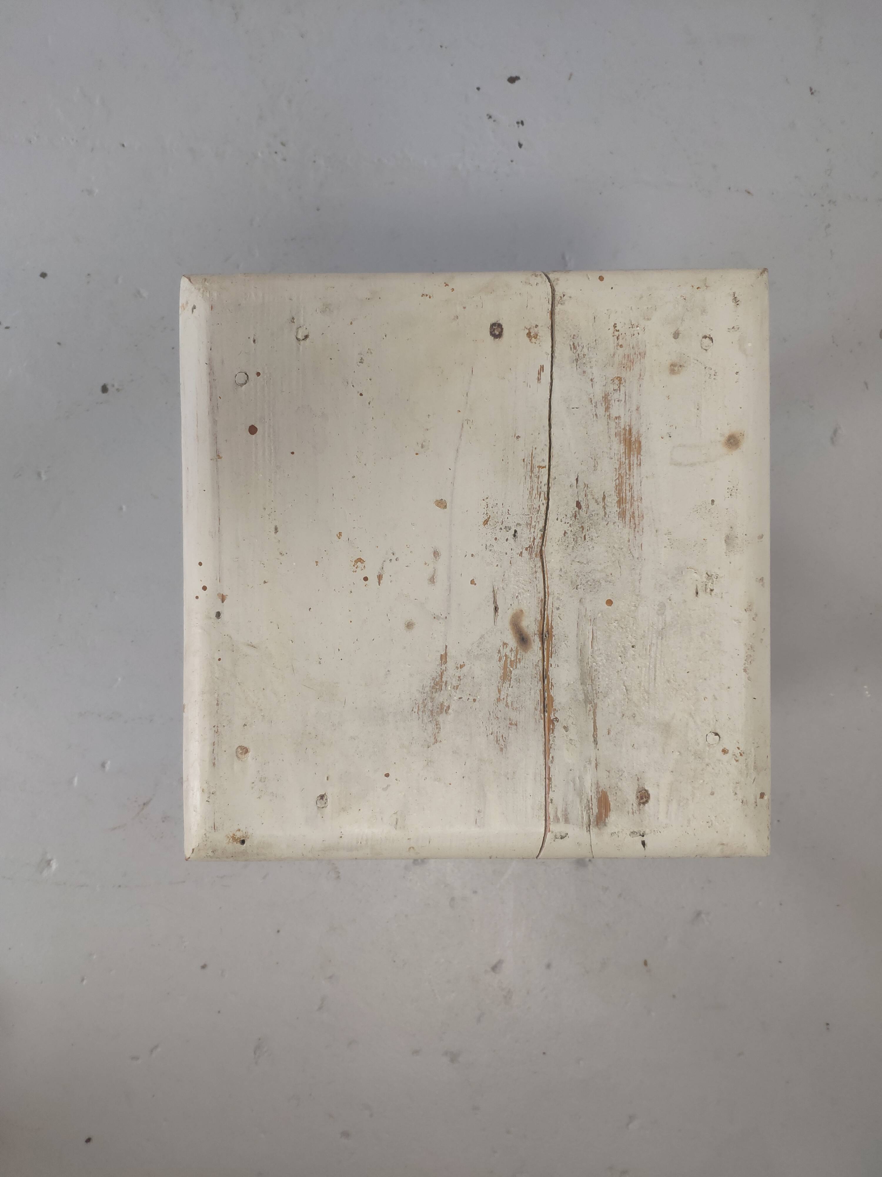 Paire de tabouret de peintre blanc vintage bois