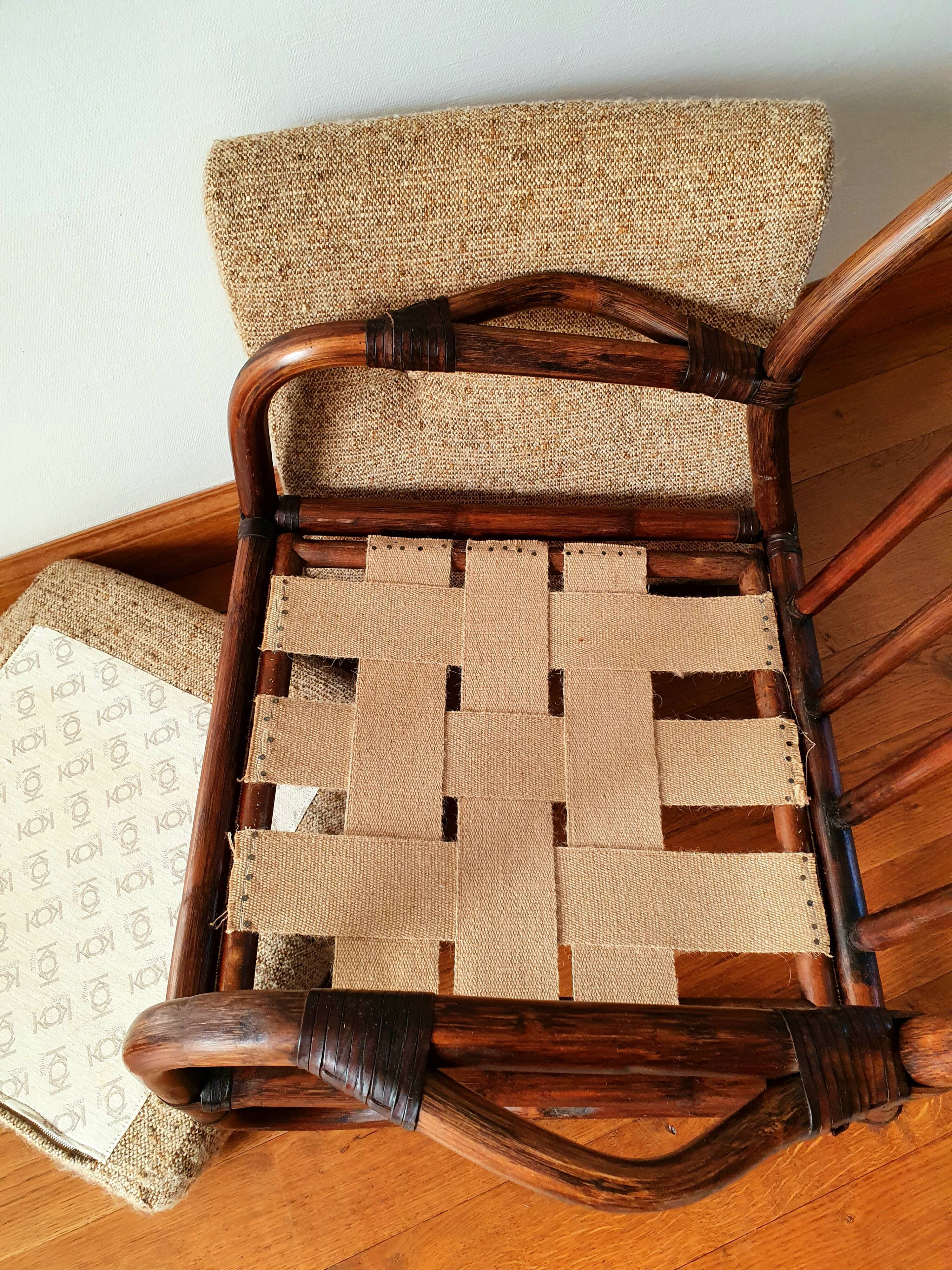 Vintage rattan armchair