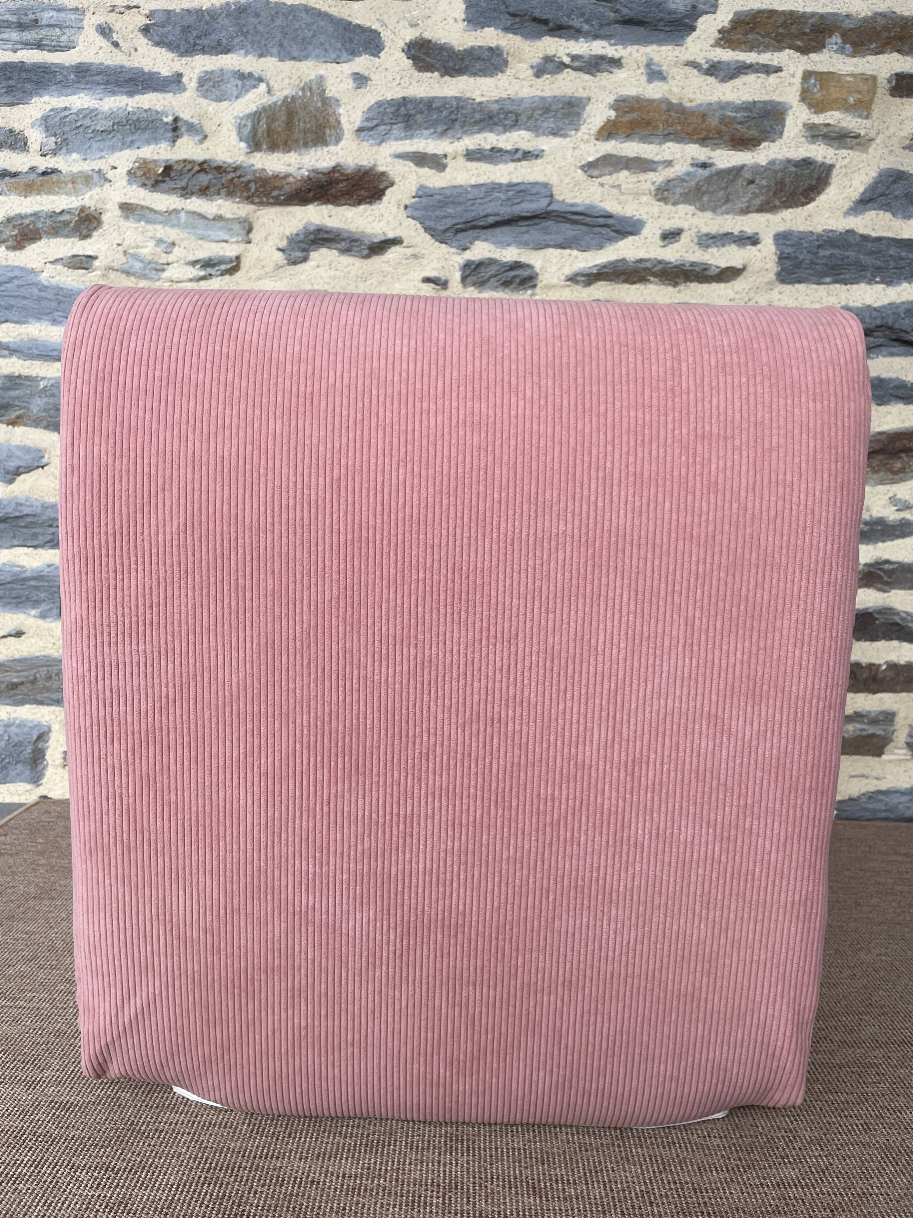 Vintage pink corduroy low chair
