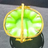 Empty pocket basket in green opaline (uranium/uraline)