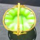 Panier vide poche en opaline verte ( uranium/ ouraline)