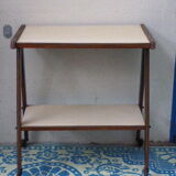 Service rolling feet wood and formica 1950
