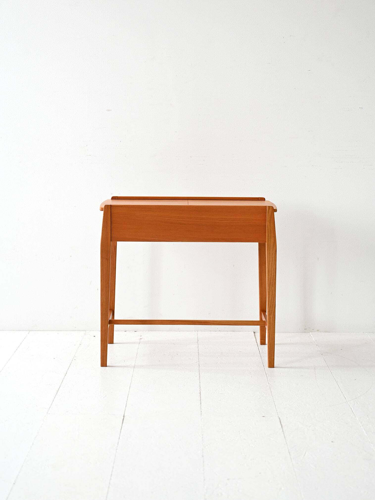 Vintage Scandinavian elm coffee table with storage compartment