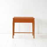 Vintage Scandinavian elm coffee table with storage compartment