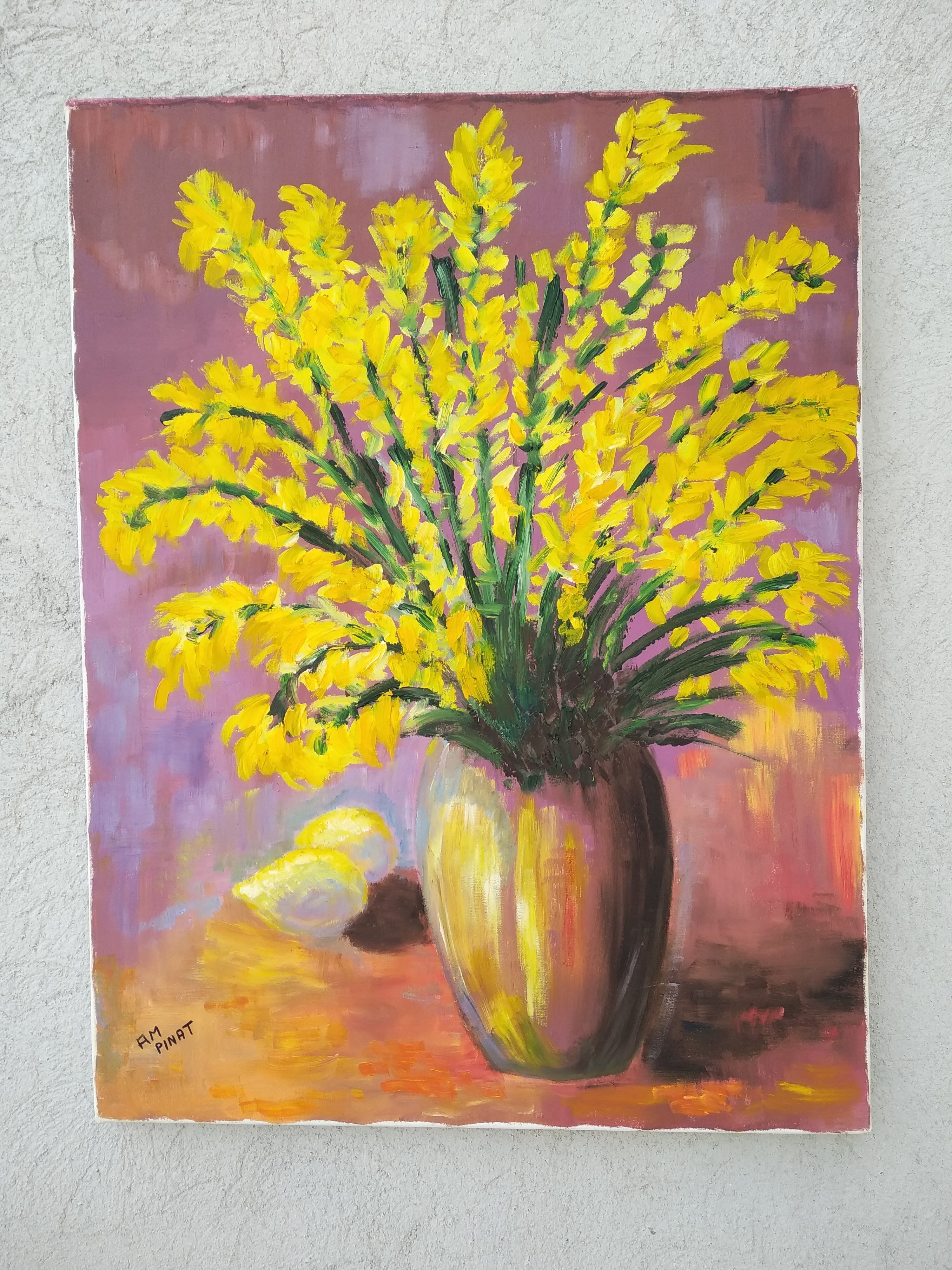 Peinture sur toile bouquet de genêts