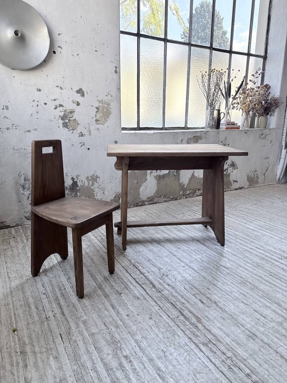Brutalist office chair set from the 1950s.