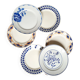 Old flat plates mismatched in earthenware