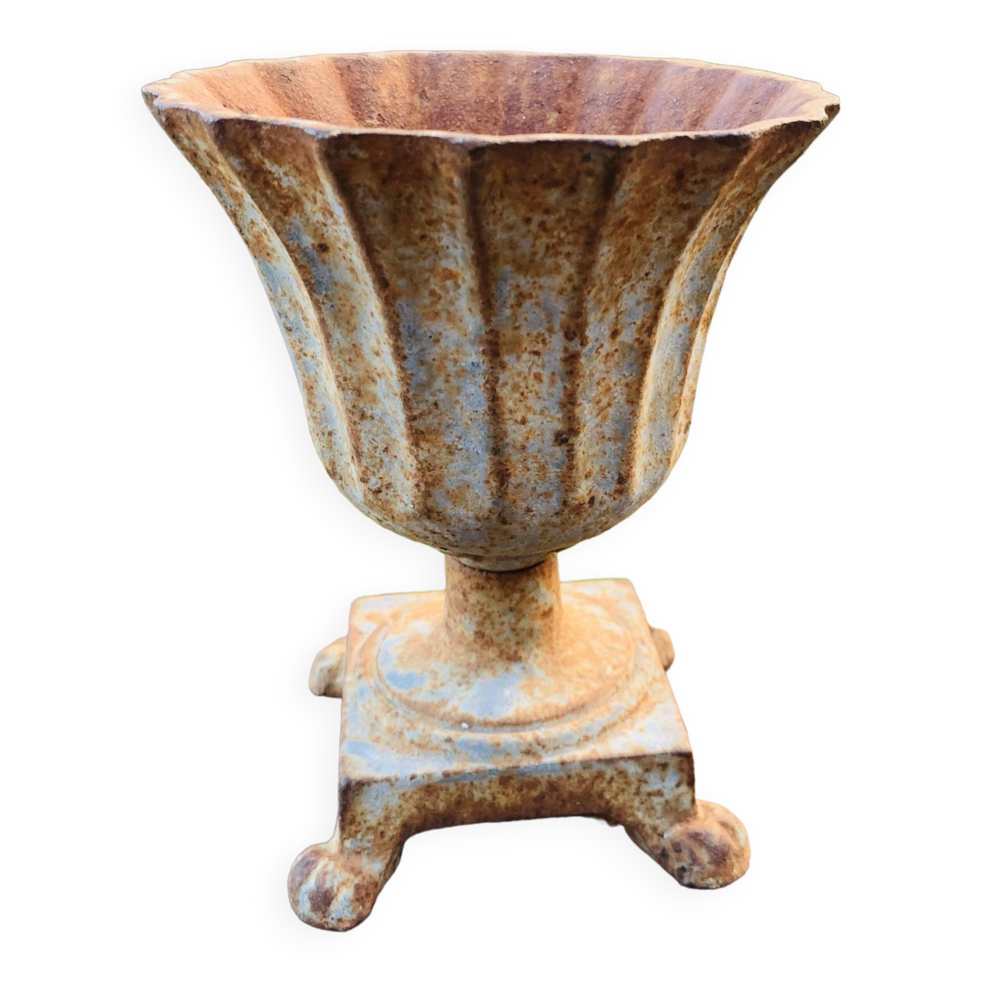 Small cast iron vase