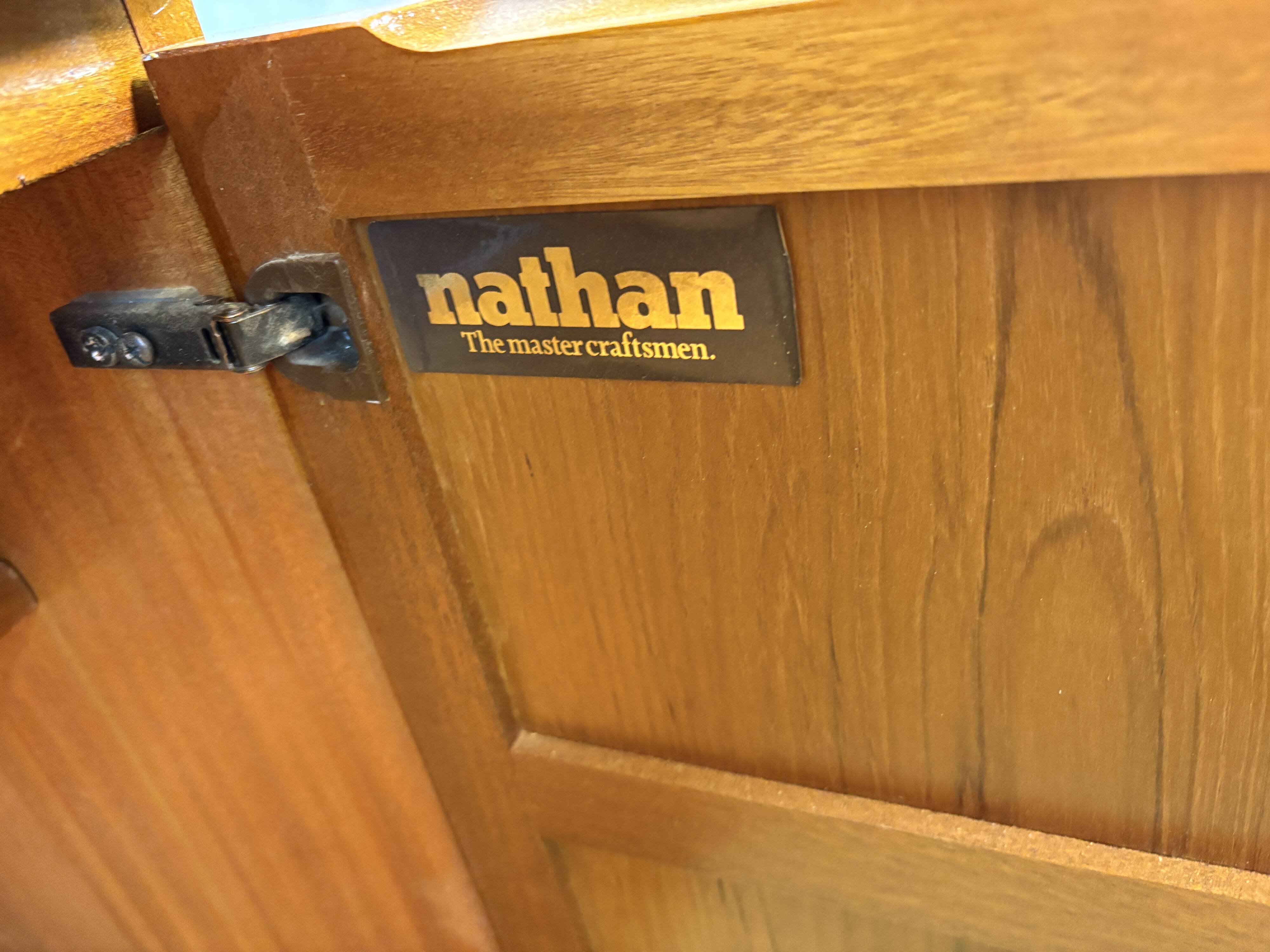 Mid-Century Retro Vintage Teak Sideboard by Nathan 1960s    Square Design •