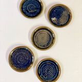 Part of a signed enameled stoneware coffee service
