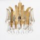 Palwa ceiling light by Palme & Walter, gilded brass and glass, Germany, 1970s.