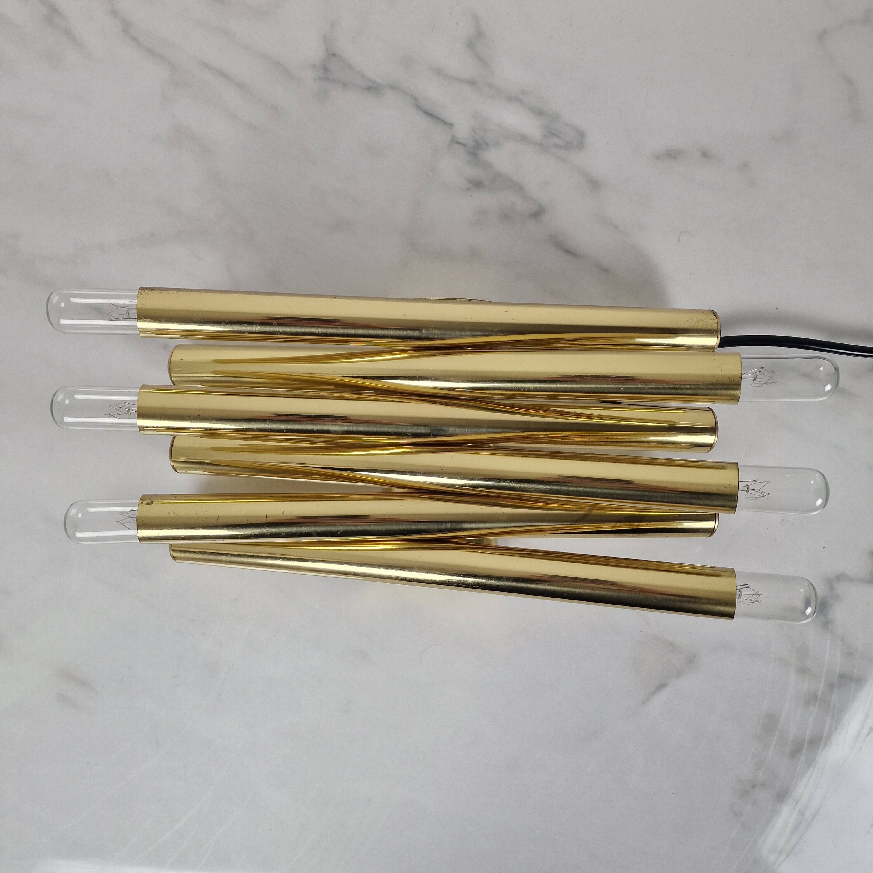 Italian Wall Lamp with Six Lights, in the Style of Gaetano Sciolari, circa