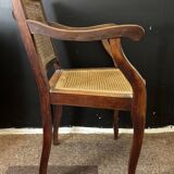 Caned hairdresser/barber chair – adjustable backrest