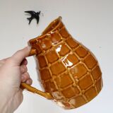 Saint Clement pitcher, string pattern, 1950s vintage French
