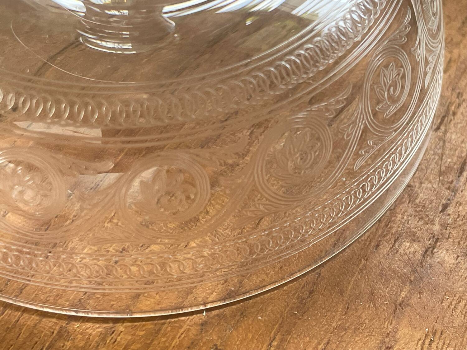 6 Mismatched Engraved Champagne Glasses