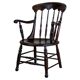 19th-Century English Beech Wood Armchair in Dark Brown, 1970s