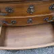 Curved Louis XV style chest of drawers in solid walnut