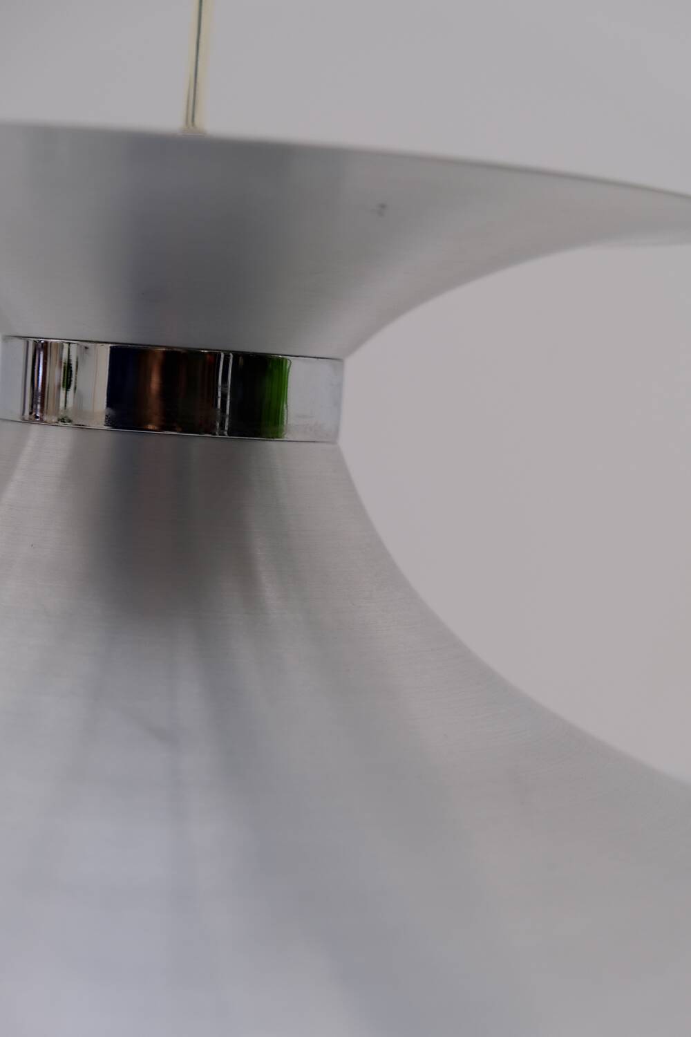 Scandinavian chandelier by MARKSLÖJD in aluminum and opaline, Sweden 1970