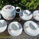 Coffee porcelain service -old signed Roussel J. decoration daisy