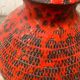 Vase, pichet vintage en céramique orange