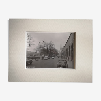 Photographie 18x24cm - Tirage argentique noir et blanc - Paris- Quai de Grenelle -  Années 1950-1960