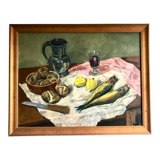Still Life, signed, 90s , golden frame